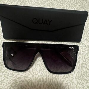 Quay Australia Black Shield Sunglasses with Gradient Lenses